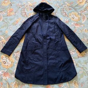 Tory Burch Deep Navy Trench Coat Removable Hood 2